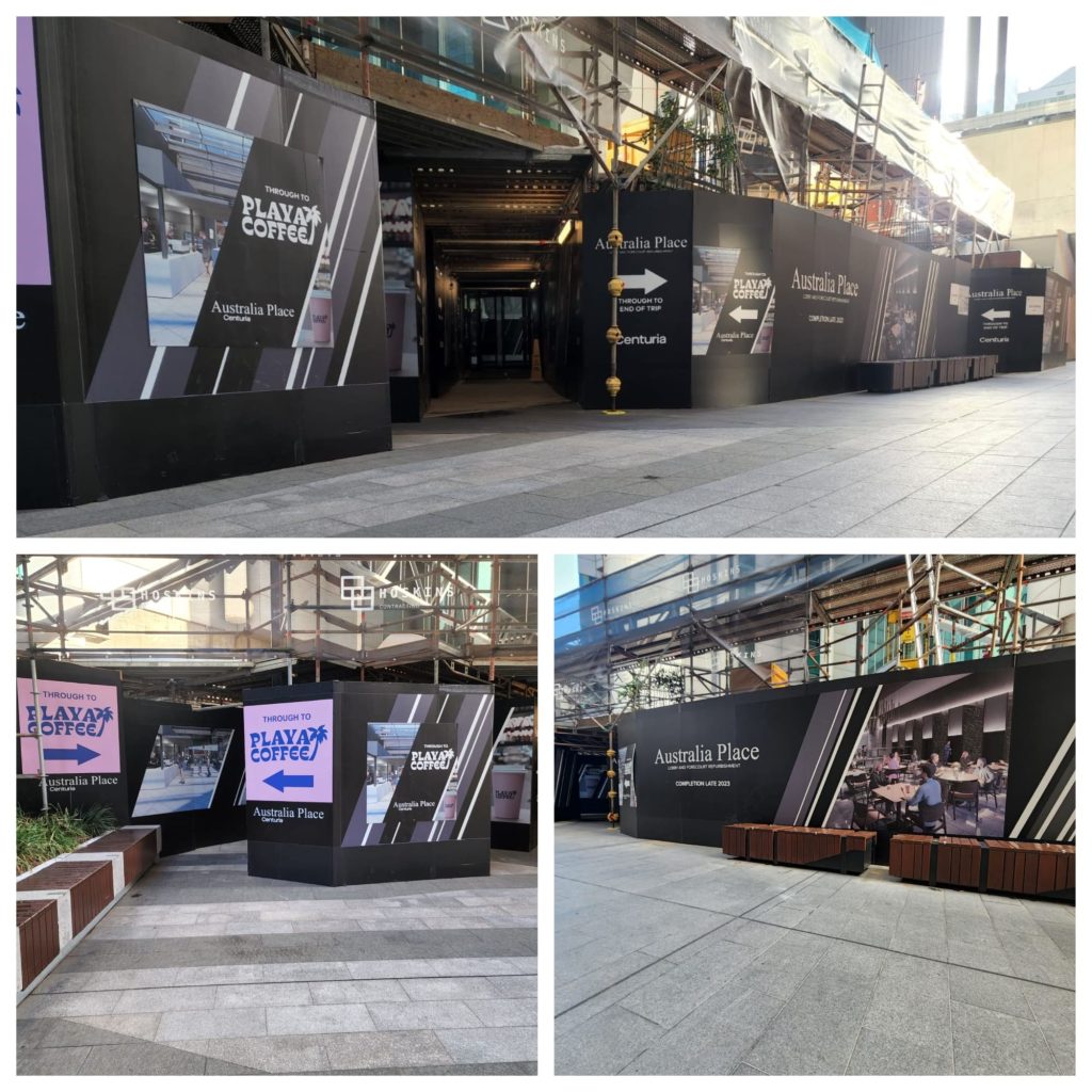 Australia Place hoardings WA using AS4687 compliant hoardings for safety